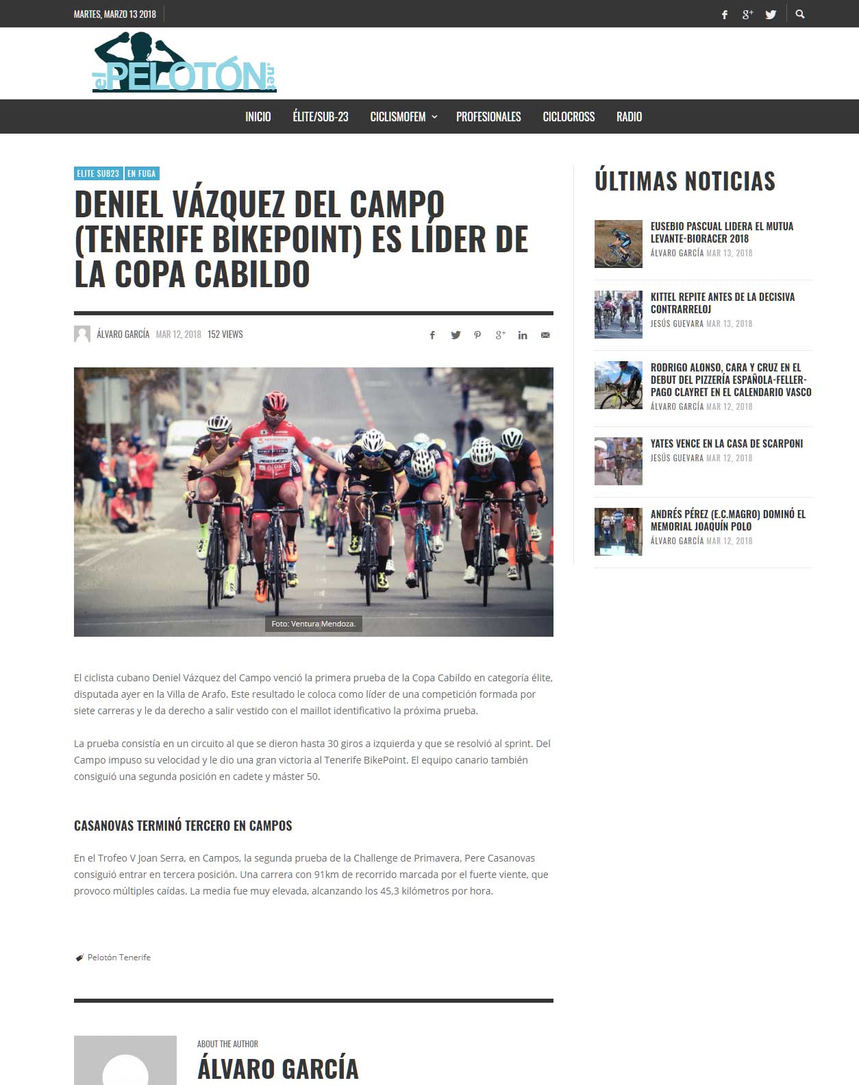 Deniel Vázquez Del Campo (tenerife Bikepoint) Es Líder De La Copa Cabildo