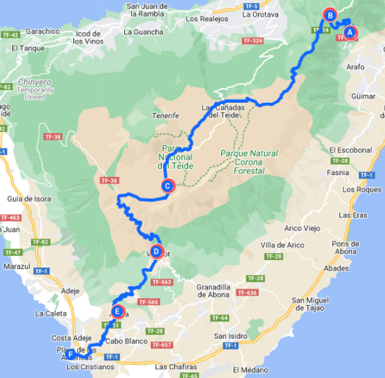 Teide East Special Arafo Mapa Bike Point Tenerife Bike Hire & Bike Rental
